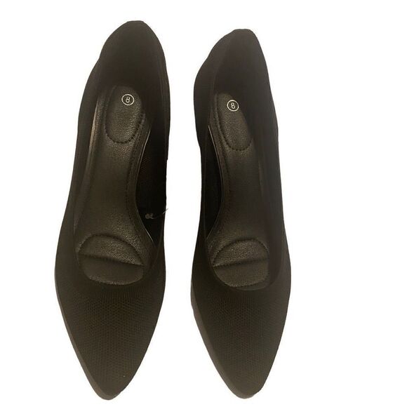 MYSOFT Women’s Black 2 Inch  Kitten Heel Pointed Toe Pumps Size 8 New No Box - Picture 1 of 12